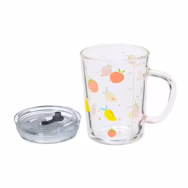 Relaxdays Set of 2 Children's Glasses with Fruit Motif