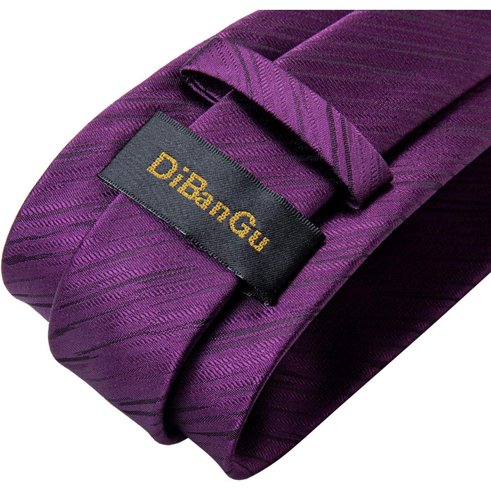 Комплект краватка та хустинка DiBanGu шовкова, фіолетова, для весілля та офісу