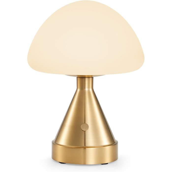 Бездротова настільна лампа-грибок, акумуляторна, з сенсорним регулюванням яскравості, мініатюрна золота атмосфера для спальні, їдальні, патіо, ванної кімнати