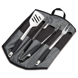 Набір гриль-посуду Enders® Premium з нержавіючої сталі 3 шт. (щипці, лопатка, виделка), складана сумка, аксесуари для грилю, чорний