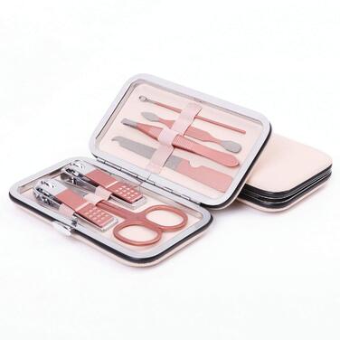 Набір для манікюру та педикюру 18 предметів з кейсом з червоного золота