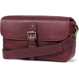 Чохол для камери MegaGear Torres: шкіряна сумка-месенджер для бездзеркальних, плівкових та DSLR камер, оливковий (бордовий)