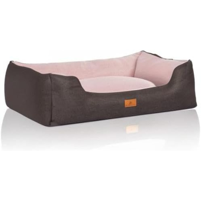 Knuffelwuff 14096-006 Dog Bed, Dog Basket, Dog Sofa, Dog Cushion, Dog Basket Cover Washable Tunnel XL (Black-Pink, L 120 x W 85 x H 25 cm)