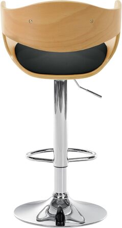 Kingston Adjustable Bar Stool with Faux Leather Seat - Natural/Black Finish