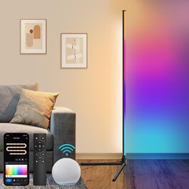 LED кутова лампа Fortand з Wi-Fi, RGB, диммування, сумісна з Alexa/Google Home, з пультом, 155 см, трикутна база