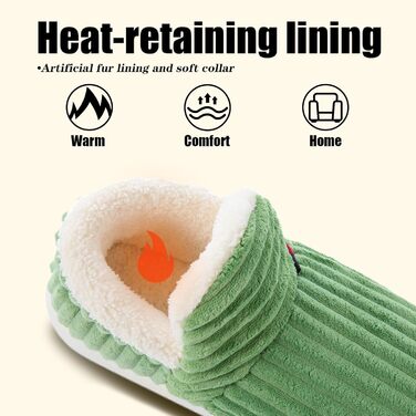 Тапочки зимові жіночі та чоловічі з меморі-піною, з м'якої тканини, теплі, зручні, з антиковзкою підошвою (46/47 EU, Зелений)