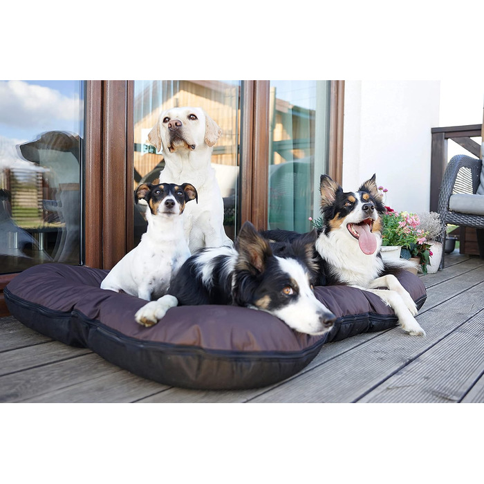 Ліжко для собак середніх розмірів 4L Textil KLEO, водонепроникне, знімний чохол, 90x70 см (темно-зелене)