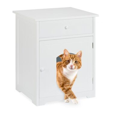 Relaxdays Cat Cabinet with Drawer