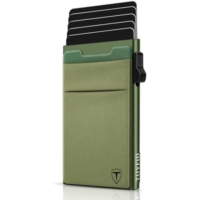 RFID-захисний картхолдер-органайзер для карток з відділенням для монет (1 шт., зелений)