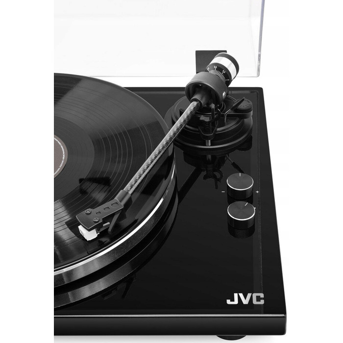 Вініловий програвач JVC AL-E534B, чорний, ручний, пасовий привід