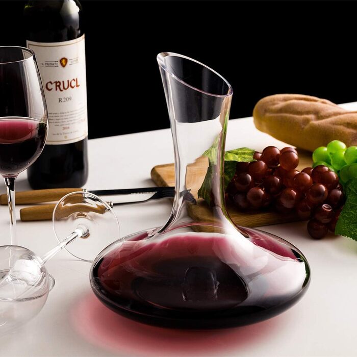 Wine Decanter Set, Wine Aerator, 100% Mouth-Blown Lead-Free Crystal Glass with Cleaning Pearls, Wine Decanter and Wine Decanting Set, Wine Gift with Luxury Packaging, Wine Accessories (1200ML)