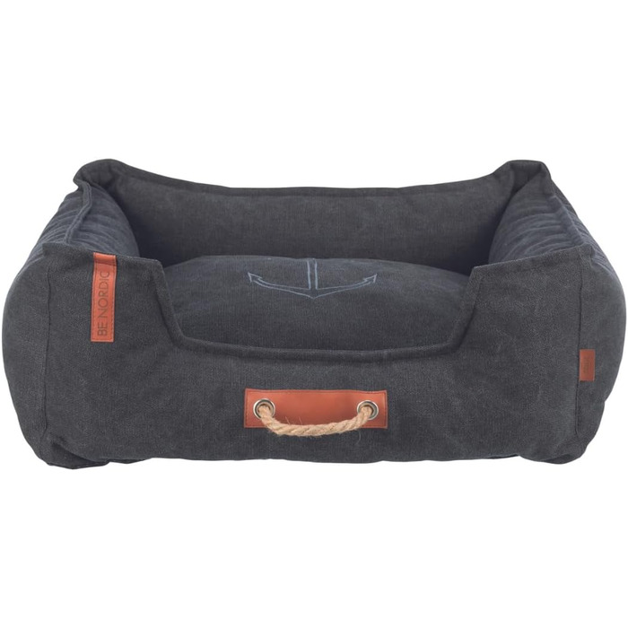 Тріксі лежанка для собак Nordic Föhr, 70 см, чорна – зручна лежанка-кошик для собак великих та малих порід, з ручкою для перенесення, м'яка та миється, 36595, розмір 100 x 80 x 36 см