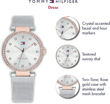 Годинник Tommy Hilfiger для жінок: аналоговий кварц з сітчатим браслетом з нержавіючої сталі (1782506)