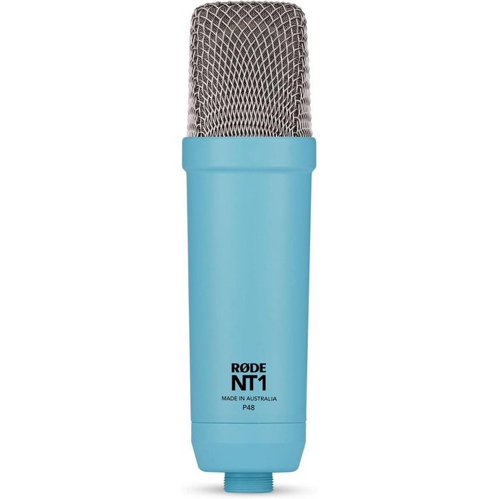 Мікрофон Rode NT1 Signature Black (конденсаторний) + стійка для мікрофона keepdrum (блакитна)