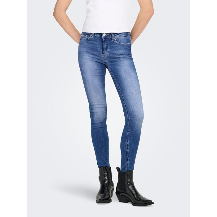 Джинси скінні жіночі ONLY BLUSH середньої посадки, синій денім, розмір XL/34L