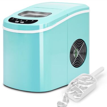 Машина для приготування льоду GOPLUS, 12 кг за 24 години, 2 розміри кубиків льоду, 2.2 л резервуар для води, лопатка для льоду, зелена