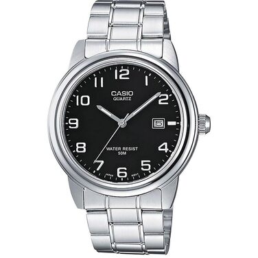 Годинник Casio для чоловіків MTP-1221A-1AVEG: аналоговий кварцовий годинник з нержавіючою сталею, чорний колір
