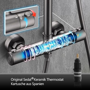 Gorbach Rain Shower System with Shelf Shower Set without Shower Faucet (20x20cm) (TD25GM, Gunmetal Grey)