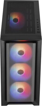 Корпус для ПК Aerocool Micro ATX з 3 RGB вентиляторами, сітчаста передня панель (чорний)