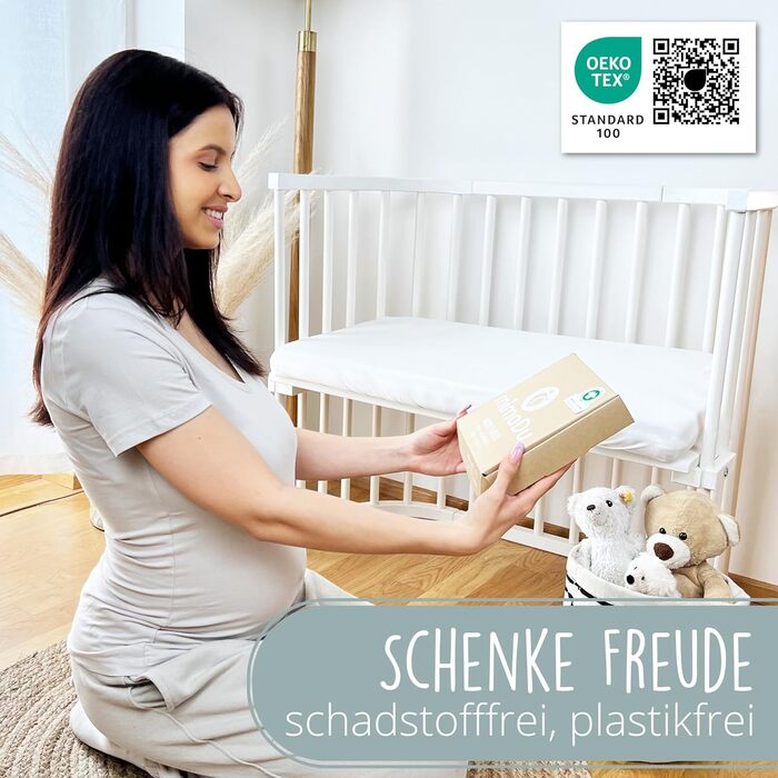 Набір постільної білизни для малюків з органічної бавовни GOTS (Oeko-Tex100) 100 x 135 см - комплект постільної білизни для дитячого ліжечка з наволочкою та ковдрою для хлопчиків та дівчаток (Сірий 1, 100x135 см + 40x60 см)