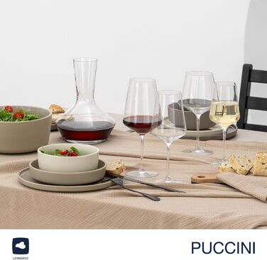 Набір келихів для білого вина LEONARDO HOME PUCCINI, 6 шт, 560 мл, міцне скло, стійкі до подряпин, для посудомийної машини, з серветкою для полірування