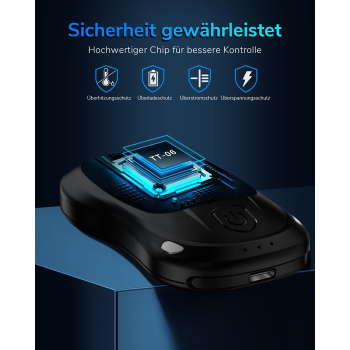 Електричний нагрівач для рук, перезаряджуваний, 2 шт. (чорний)