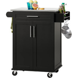 SoBuy Kitchen Cart with Wheels - Mobile Kitchen Island with Countertop