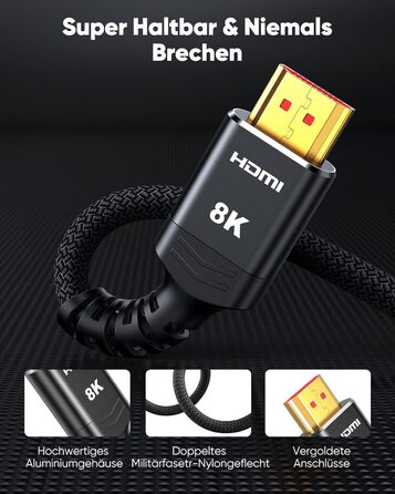 HDMI кабель Highwings 2PACK 3м (8K, 4K, 2.1, 48Gbps, eARC, HDCP 2.2/2.3, DTS:X, HDR)