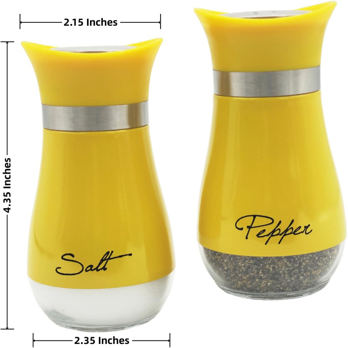 Набір солі та перцю (2 шт) з підставкою: скло та нержавіюча сталь. Підходить для кемпінгу, кухні.