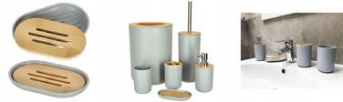 Набір аксесуарів для ванної кімнати (6 предметів): дозатор для мила, стакан та мильниця