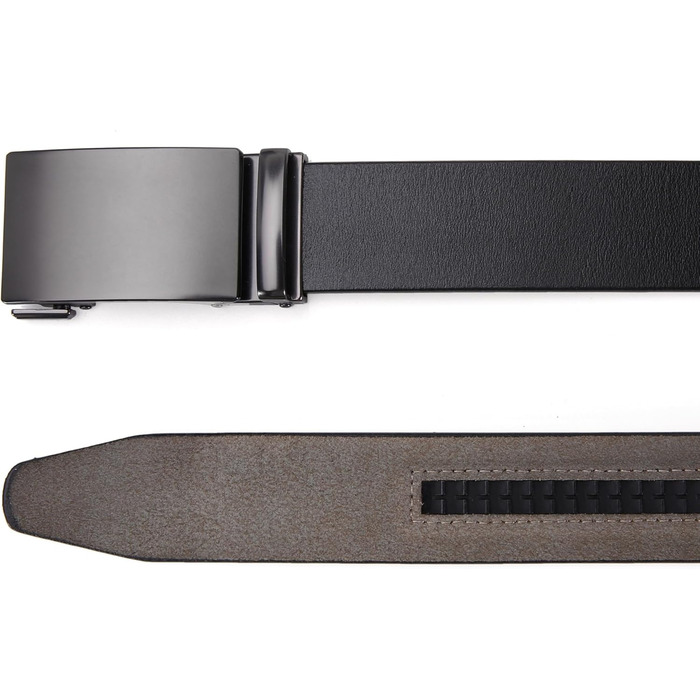 Чоловічий шкіряний ремінь на пряжці з автоматичною застібкою, 35 мм, регульований, 130 см, для костюма та ділового одягу (Y-чорний)