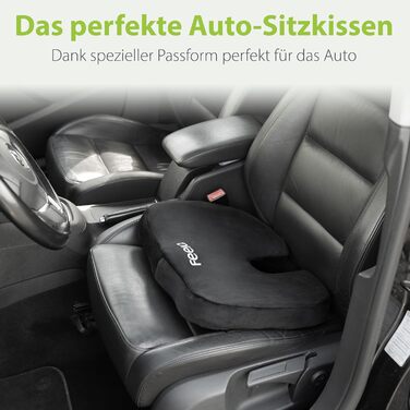 Подушка ортопедична автомобільна Feela® (Medium) – підтримка спини та куприка, 3 ступені жорсткості, чорна (60-80 кг)