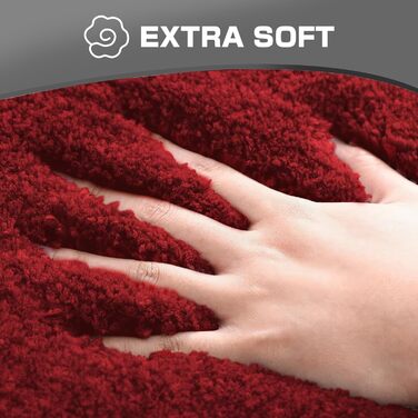 Килимок для ванної кімнати Wyewye з мікрофібри, 40x60 см, 60x90 см, червоний, супер вбираючий