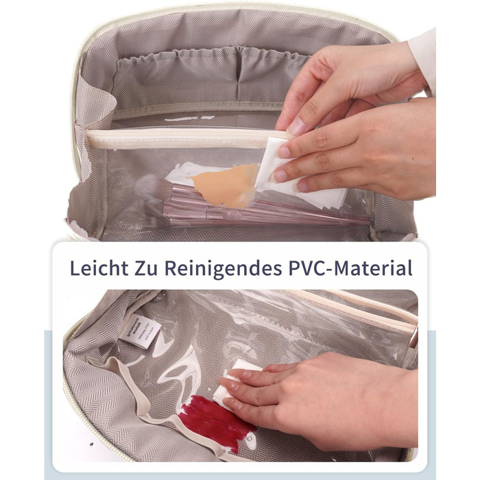 Косметичка для подорожей Wandering Nature для жінок з відділенням для пензликів, водонепроникна, велика, з перегородкою та ручкою (блакитна квітка)