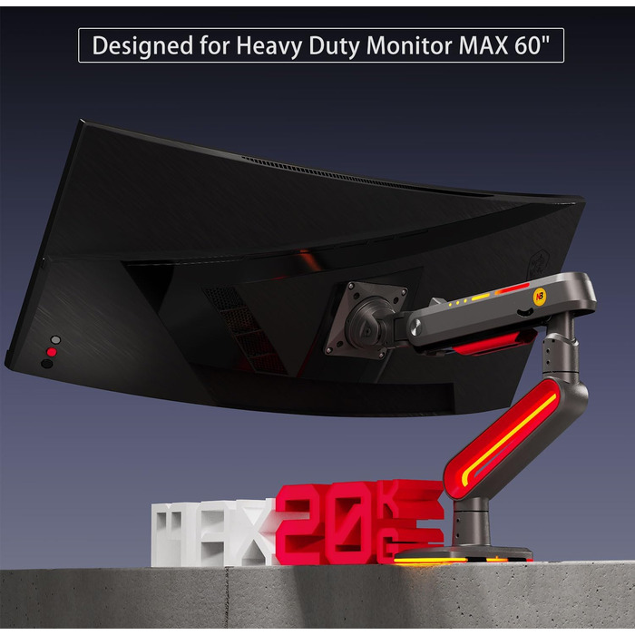 Кріплення для монітора 32-60 дюймів Ultrawide, до 20 кг, VESA 75/100 мм (Червоний)