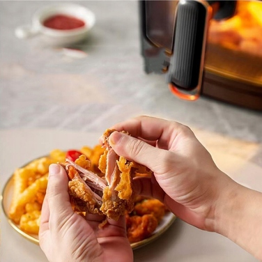 Аерофритюрниця 2400 Вт, 8 л, 8 програм, LED-сенсорний екран, чорна