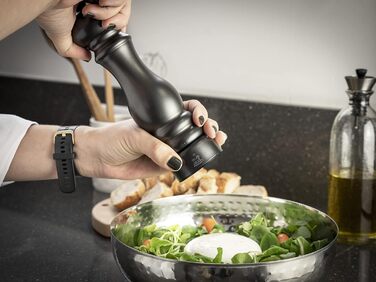 PEUGEOT Париж Chef u'Select 22 см – млин для перцю з нержавіючої сталі, 6 ступенів помолу, карбоновий колір
