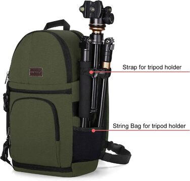 Сумка-рюкзак для камери MOSISO на груди, протиударна сумка для DSLR/SLR/бездзеркальних камер з кріпленням для штатива та модульними перегородками, армійський зелений