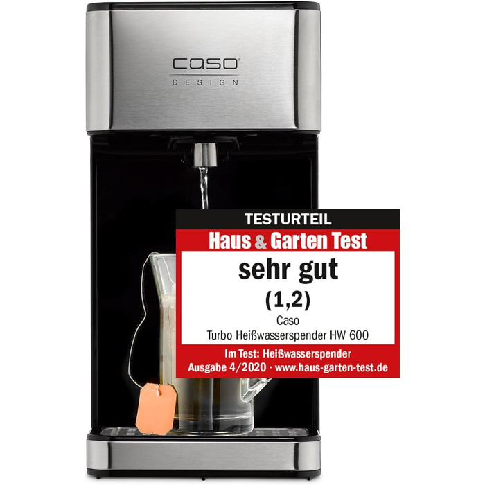CASO HW 600 - Hot Water Dispenser - Test Result: very good - hot water in seconds, saves up to 50% energy compared to a kettle, suitable for baby food