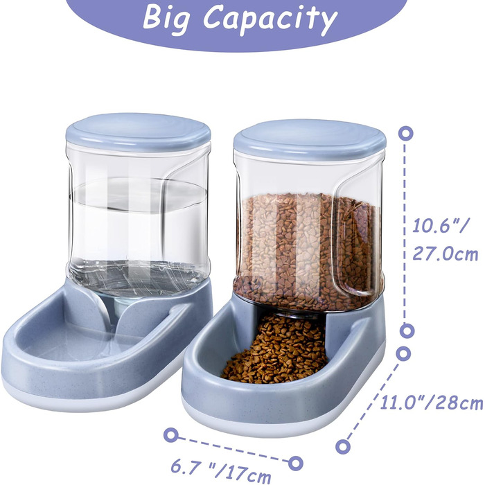 Automatic Pet Feeder and Water Dispenser - 3.8L Dual Bowl - for Dogs & Cats - Large Capacity