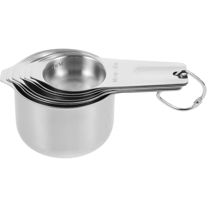 Amosfun 3-Piece Measuring Spoon Set Baking Utensils Adjustable Bowl Holder Clip Shot Glass Measuring Cup Spice Measuring Spoon Cooking Spoon Teacup Measuring Cup Measuring Cup for Measuring Stainless Steel Silver