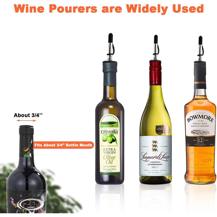 Набір виливників для пляшок BALTRE (6 шт.) з 6 адаптерами - для олії, вина, оцту, кави, сиропу