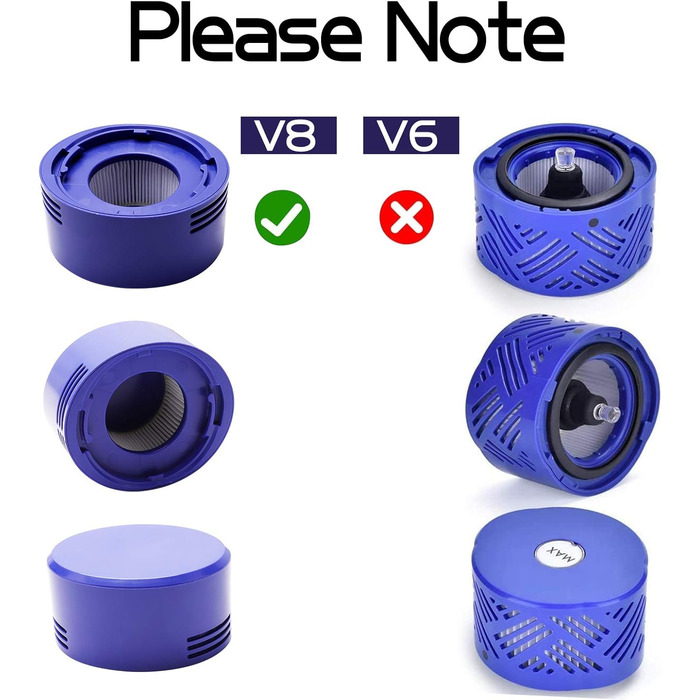 Фільтри для пилососа Dyson 3 шт. Замінники для Dyson V15, SV14, SV17, SV22 Detect Animal Absolute Extra Pro Torque Drive, #970013-02 (V7, V8)