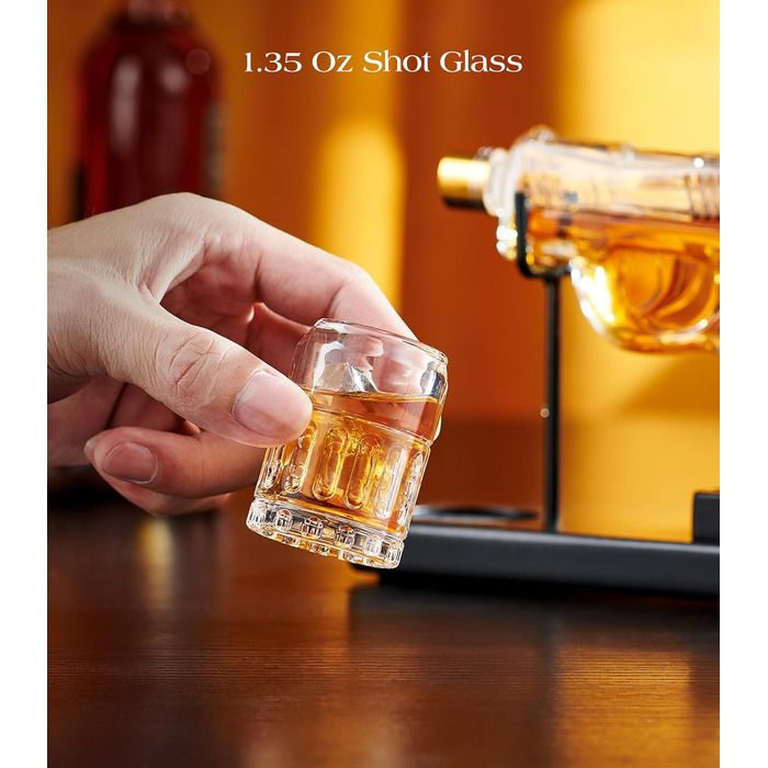 Colleague Mini Whiskey Decanter Set with Glasses for Men, Unique Anniversary Birthday Gift Ideas for Men Dad from Daughter, Cool Military Gift, Cool Liquor Dispenser for Bar Drinking Party