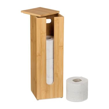 Relaxdays Toilet Paper Holder made of Bamboo
