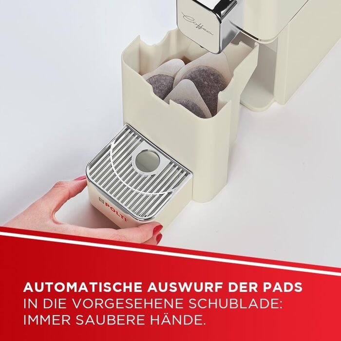 POLTI Coffea S15W: Еспресо-машина з резервуаром 0,85 л (білий/бежевий)