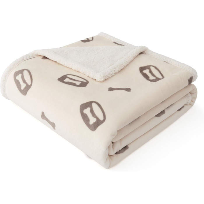 Водонепроникний коврик для собак BEDSURE, 127x102 см, Sherpa Fleece, для великих собак, миючий, кремовий колір
