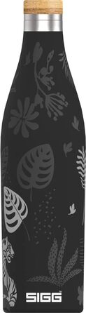 SIGG - Insulated Drinking Bottle - Meridian - Leak-proof - Extra slim - BPA-free - Plastic-free - Double-walled 18/8 stainless steel - Bamboo screw cap - 0.5L / 0.7L (Sumatra Tiger, Sumatra 0.5 L)