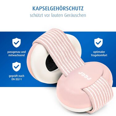 Навушники для захисту слуху Reer SilentGuard Baby, рожеві, для дітей, безпечні, м'які, легкі, з можливістю росту