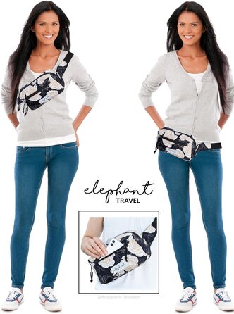 Сумка на пояс (фенні-пак) для жінок та чоловіків, велика, чорна з квітковим принтом, 13021